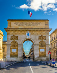 Fototapeta na wymiar Porte du Peyrou, a triumphal arch in Montpellier - France