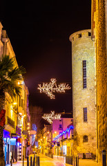 Street in Narbonne on Christmas - France, Languedoc-Rousillon