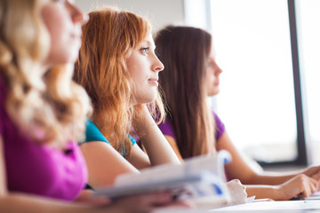 Students in a classroom during class