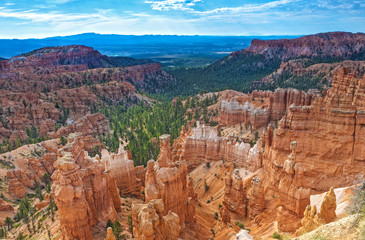 Aerial View of Rows Sandstone Pinnacles and Brown Cliffs of Bryc