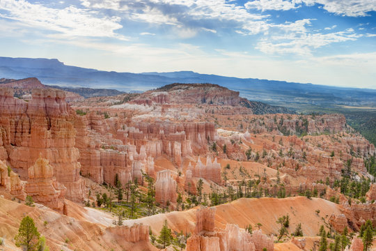 Aerial View of Sandstone Pinnacles of Bryce Canyon national Park