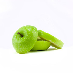 Fresh green apple isolated on white background