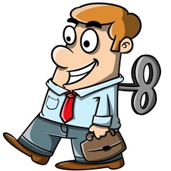 businessman on walking forward while on auto pilot