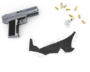 Gunpowder forming the shape of Prince Edward Island .(series)