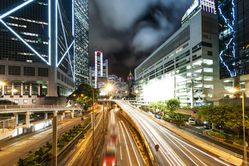 Fototapeta na wymiar Modern city at night, Hong Kong, China.