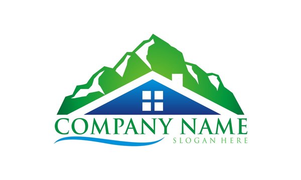real estate logo with sun vector
