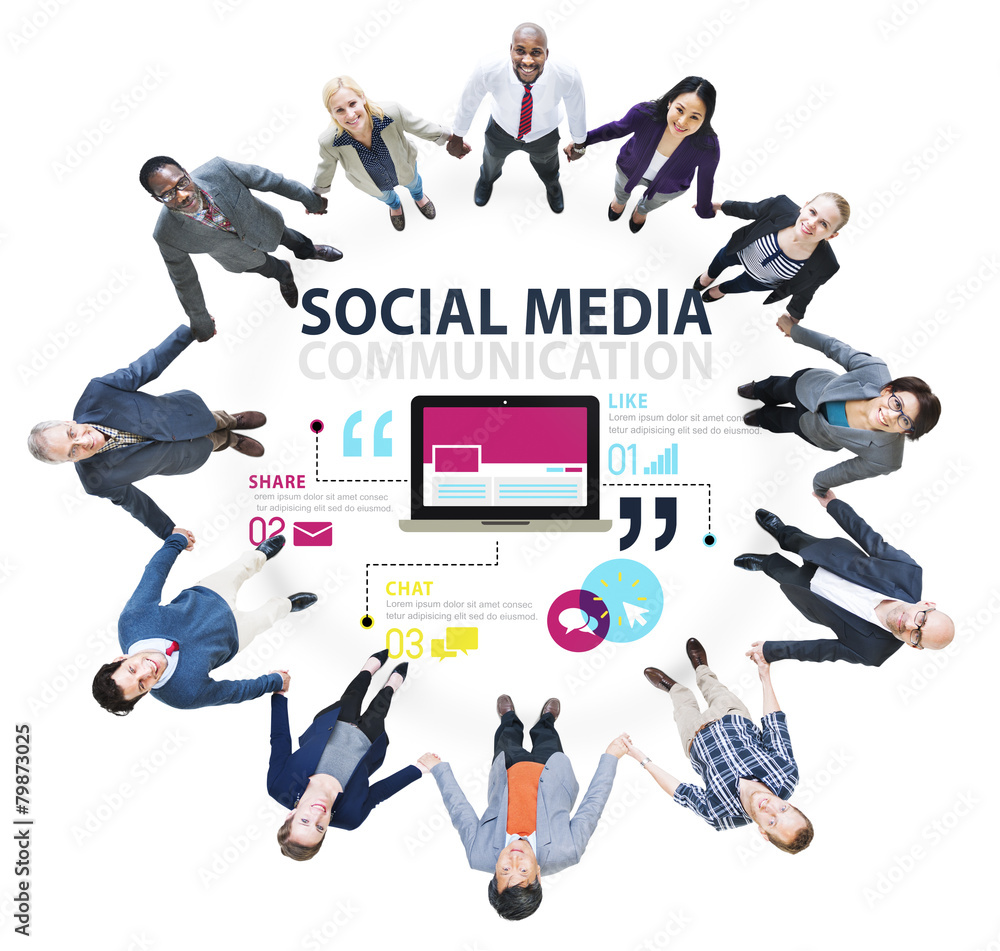Wall mural Social Media Social Networking Technology Connection Concept - Wall murals