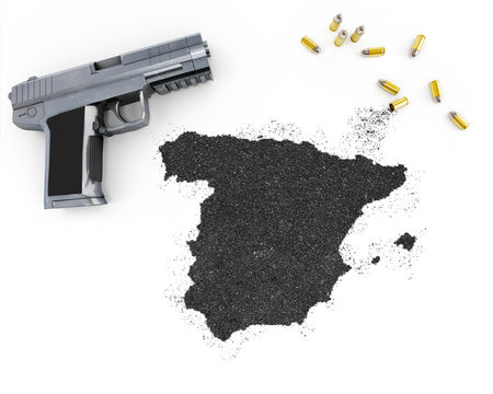 Gunpowder forming the shape of Spain .(series)