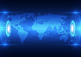 Abstract global future technology background, vector