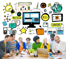 Diversity Casual People Web Design Brainstorming Idea Concept