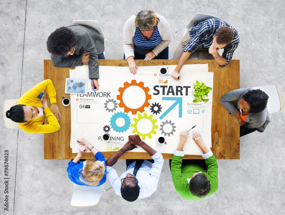 Sticker Startup New Business Plan Strategy Teamwork Concept - Stickers