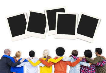 Obraz premium Polaroid Paper Instant Camera Photography Media Concept