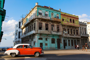 Classic old car on streets of Havana, Cuba