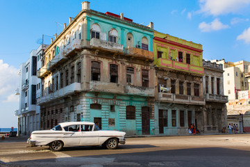 Classic old car on streets of Havana, Cuba