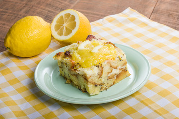 Lemon poppyseed bread pudding