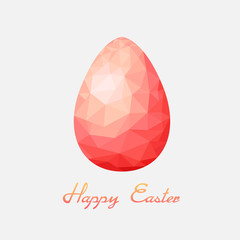 Happy Easter with polygonal egg-Vector illustration