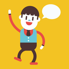 Character illustration design. Businessman message cartoon