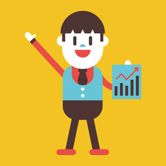 Character illustration design. Businessman delivering the speech