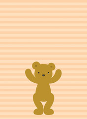 Cut brown bear with funny and sweet animal
