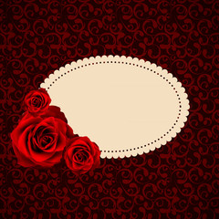 Beautiful Floral Cards with  Realistic Rose Flowers Vector Illus