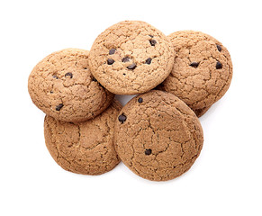 oat cookies on white background