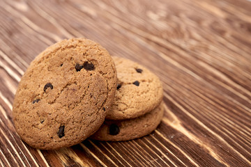 oat cookies on wooden table