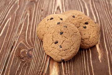 oat cookies on wooden table