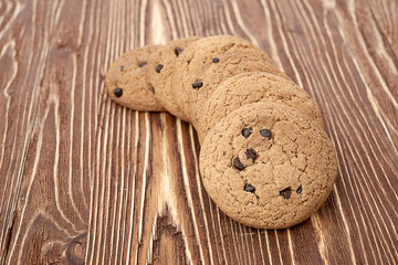 oat cookies on wooden table