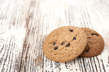 oat cookies on wooden table
