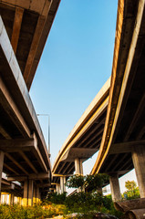 elevated express way with evening sky background.