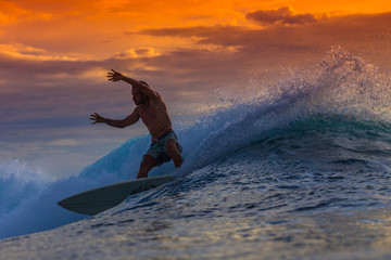 Surfer on Amazing Wave