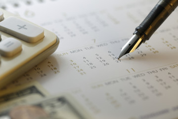 Financial settlement date  - Stock Image