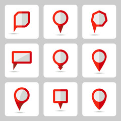 Vector pointer  red icons set various forms