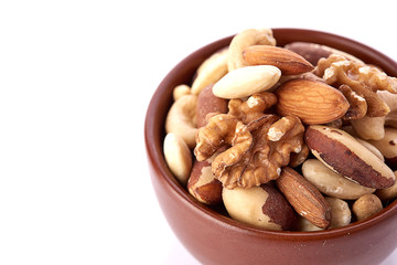 Mix nuts  on white background