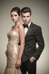 Attractive elegant man holding his lover