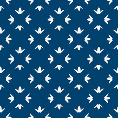 Hand drawn seamless indigo pattern