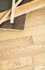 samples of a broshirovanny parquet from an oak on the floor whic