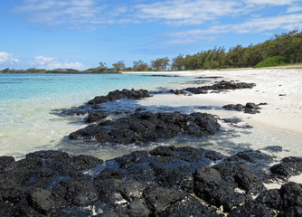 côte et plage sauvage de l'île maurice