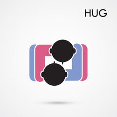 Abstract hug symbol. This graphic also represents couple in love