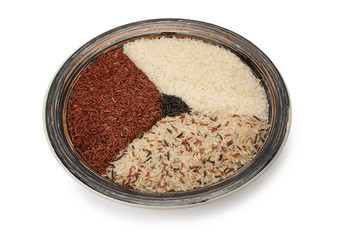 a ceramic dish with rice