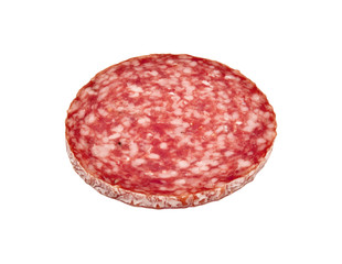 Slice of salami sausage