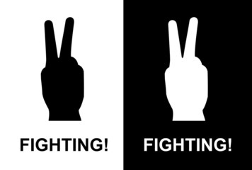 fighting hand sign, fight hand sign, scissors hand sign