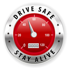 drive safe and stay alive icon or symbol - safe driving concept