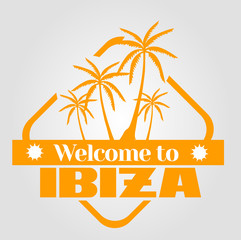 stamp Welcome to Ibiza