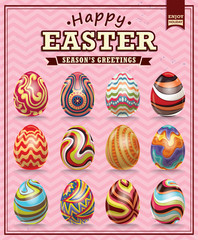 Vintage Easter egg design set