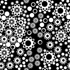 Abstract unusual background white black seamless pattern