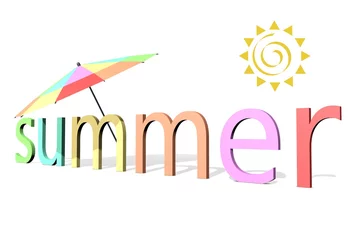 Foto auf Leinwand zomer parasol in het zonnetje © emieldelange