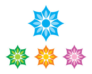 Leaf and Flower Logo Icon