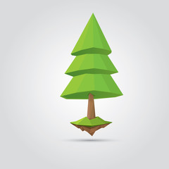 Conceptual polygonal tree. vector Illustration