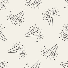 doodle firework seamless pattern background